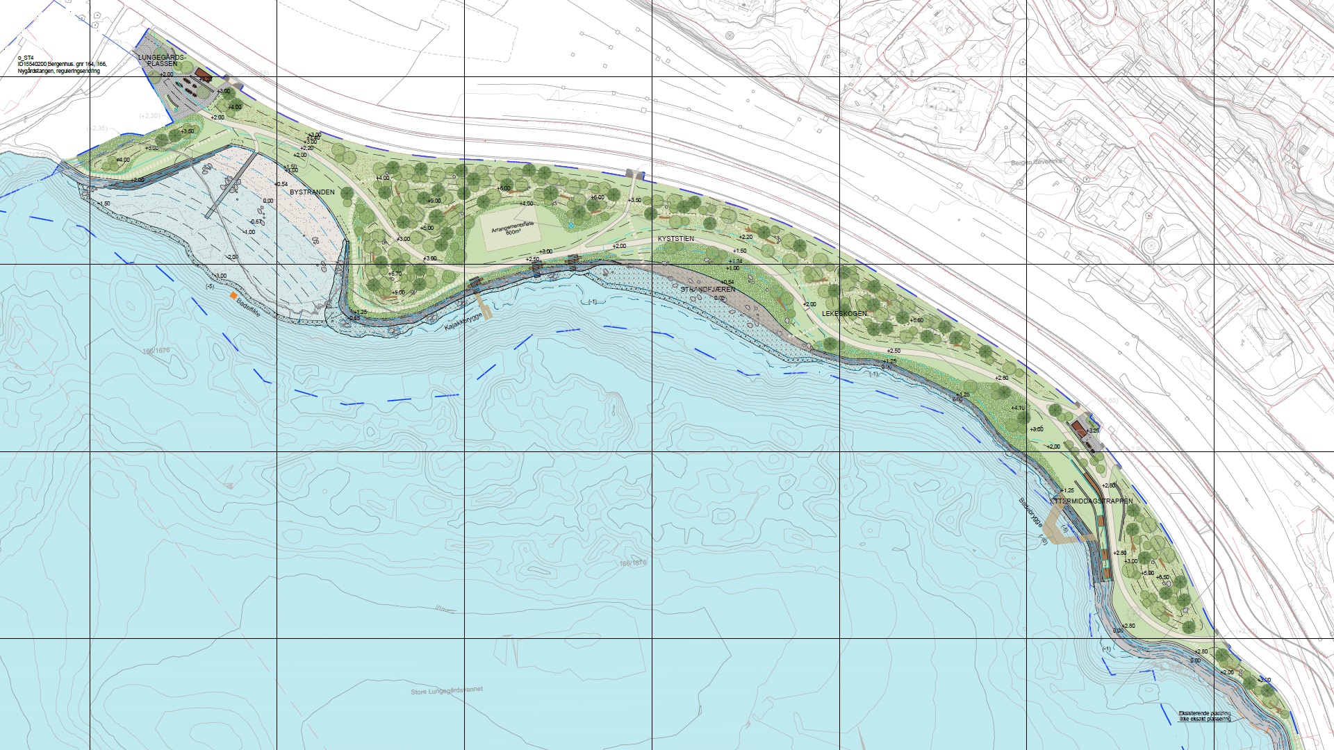Bystrand og Lungegårdspark tar form